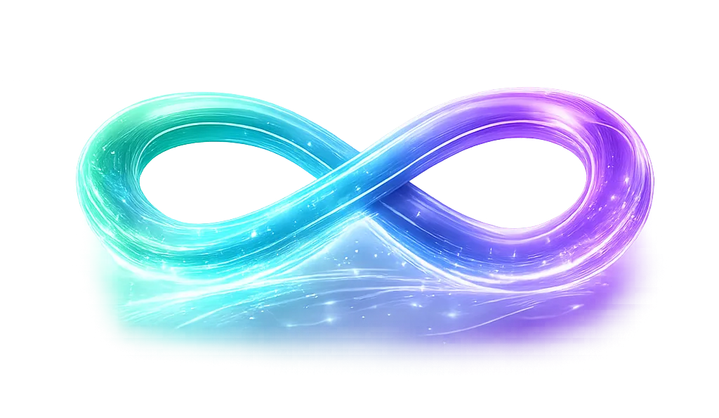 Glowing Infinity Code infinity mark